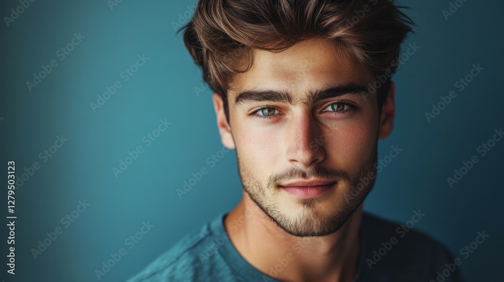 Photo image of handsome cool nice young man created with generative AI technology Photo image of handsome cool nice young man created with generative AI technology