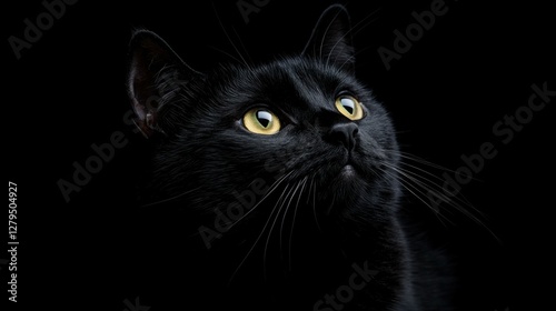 black cat pet portrait photography