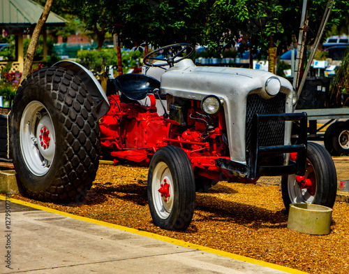 old red tractor