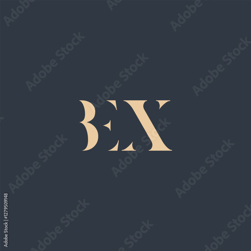 BEX abstract letter logo design. This logo is designed by three abstract letters. photo