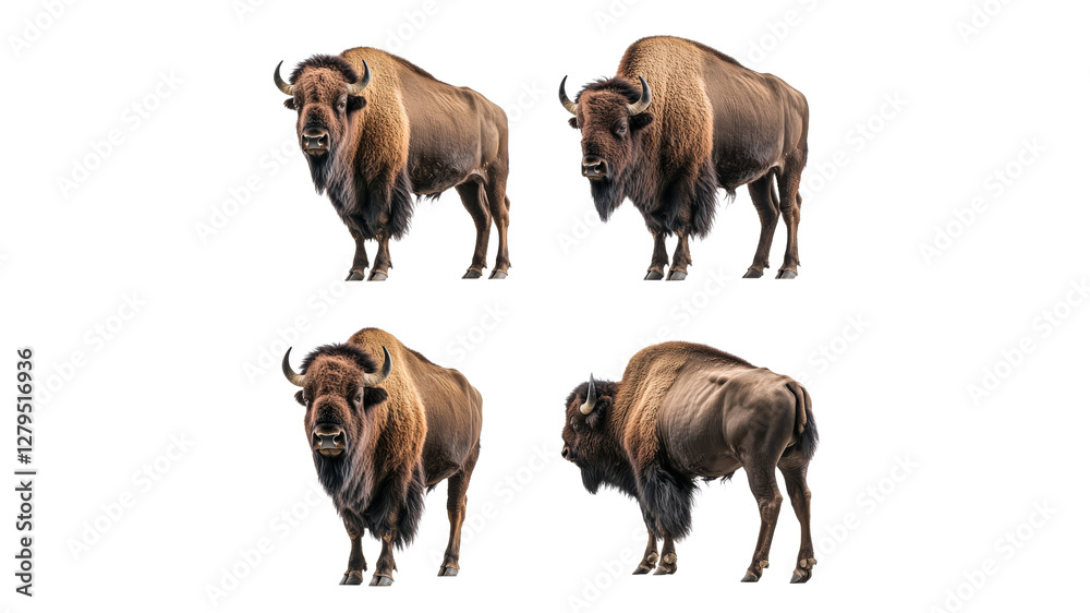 Obraz premium Bison in nature from various angles