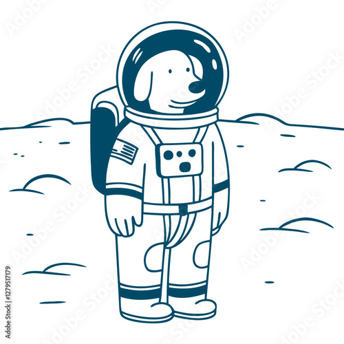 astronaut cartoon dog character