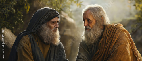 Two prophets who will appear during the tribulation to preach Godâ€™s message and perform miracles photo