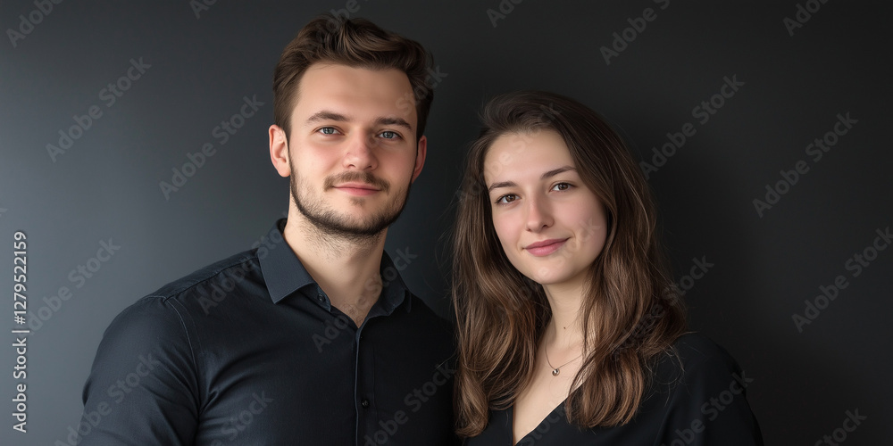 Elegant young professionals in corporate attire looking confident and successful Elegant young professionals in corporate attire looking confident and successful