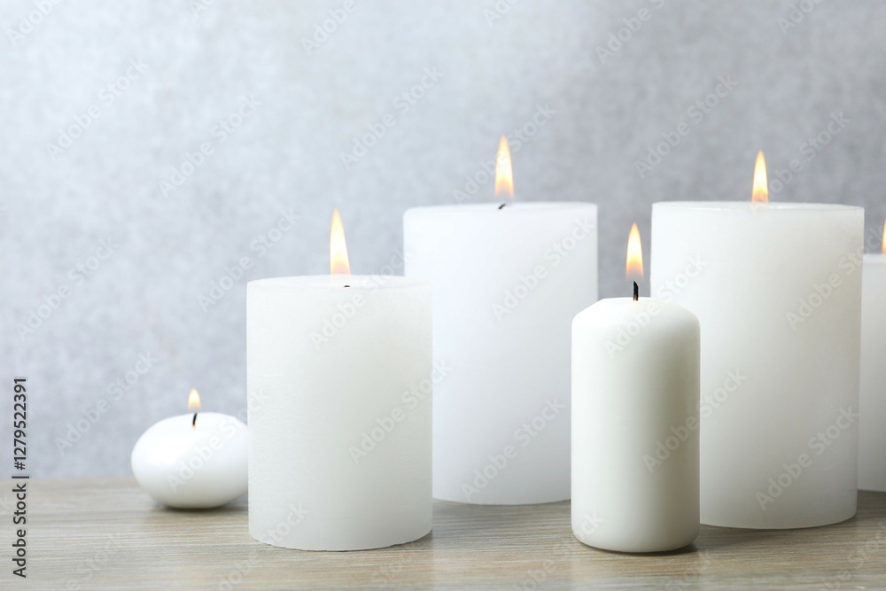 Beautiful composition with candles on the table Beautiful composition with candles on the table