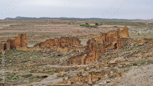 l'area archeologica dell'antico presidio militare romano di Ammaedara nei pressi della cittadina di Haidra,Tunisia photo