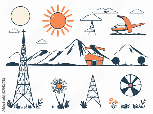 Contemporary Vintage Illustrations for Media