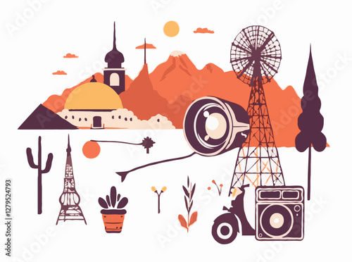 Contemporary Vintage Illustrations for Media