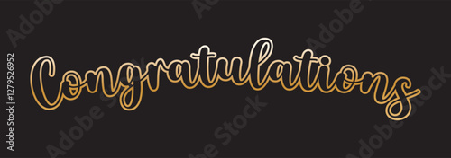 Cursive Typographic Template of Congratulations. Beautiful Calligraphy of Congratulations. Editable Illustration.