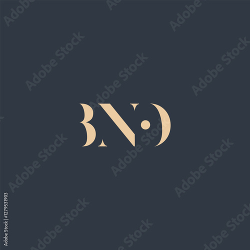 BNO abstract letter logo design. This logo is designed by three abstract letters. photo