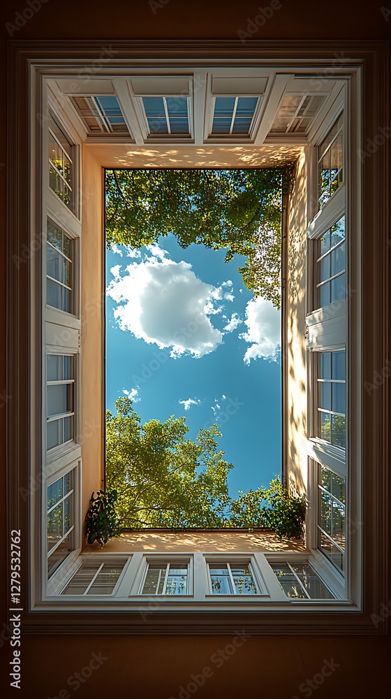 Fototapeta premium Elegant symmetrical ceiling design high resolution hd picture