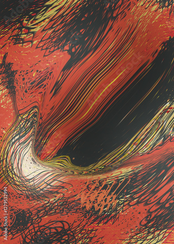 abstract red  fractal background a computer-generated 2D illustration, texture