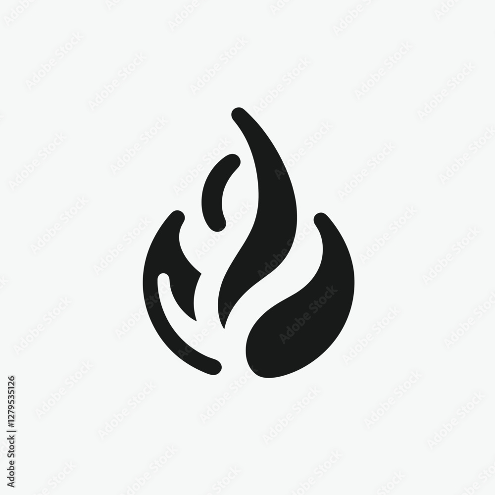 Naklejka premium Abstract flame design in black on light background