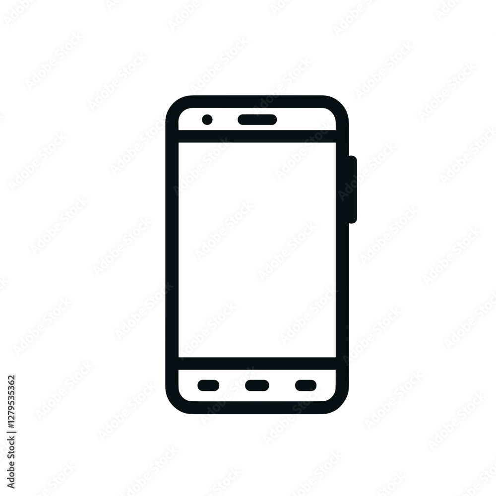 Smartphone illustration on a plain white background Smartphone illustration on a plain white background