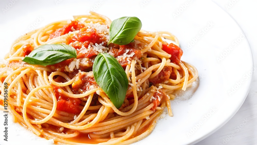 Traditional italian pasta dish with tomato sauce a Traditional italian pasta dish with tomato sauce a