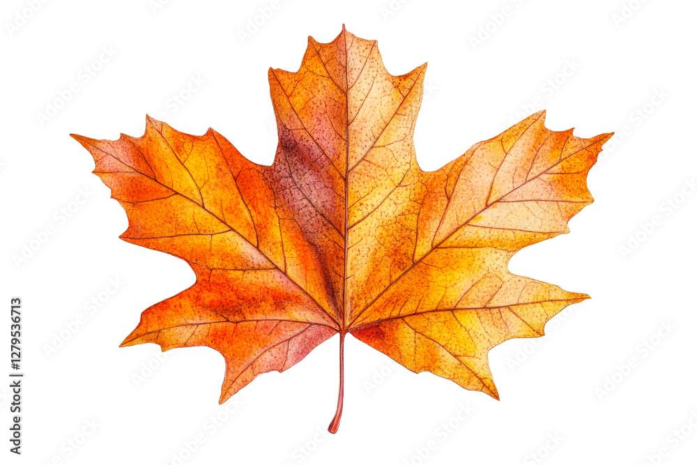 Vibrant autumn maple leaf in warm hues Vibrant autumn maple leaf in warm hues