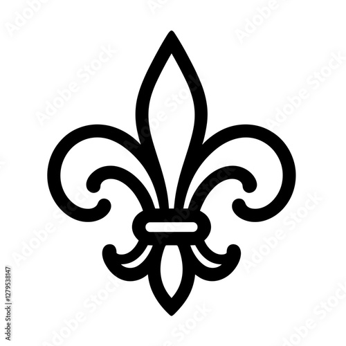 Fleur-de-lis symbol in black outline