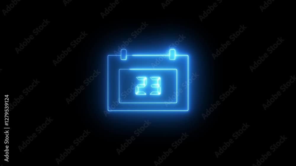 Calendar icon - day 23 animation Loma matte with transparent background 4K appointment, business meting day, important date, Timetable. time management, organize meeting. neon line animation Calendar icon - day 23 animation Loma matte with transparent background 4K appointment, business meting day, important date, Timetable. time management, organize meeting. neon line animation