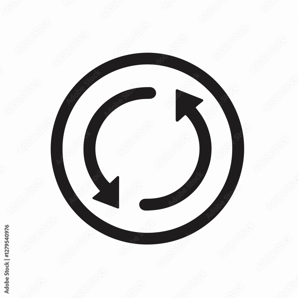 Circular reload symbol with arrows on a white background Circular reload symbol with arrows on a white background