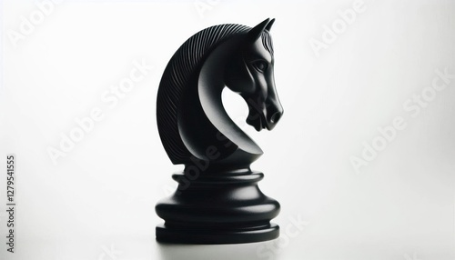 Isolated Chess Black Knight Piece