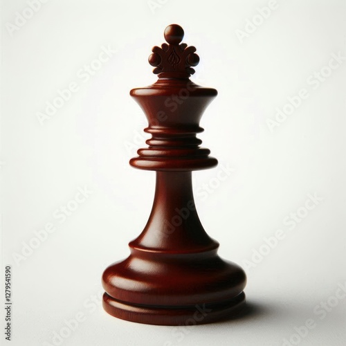 Isolated Wooden Chess King Piece