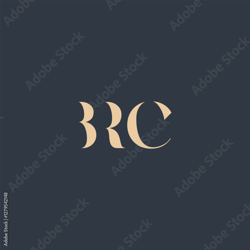 BRC abstract letter logo design. This logo is designed by three abstract letters.