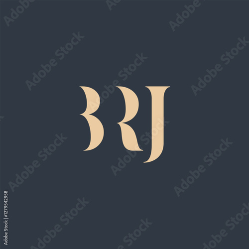 BRJ abstract letter logo design. This logo is designed by three abstract letters.
