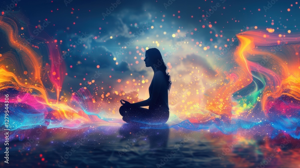Obraz premium Abstract visuals inspired by the flowing rhythm of healing music therapy.
