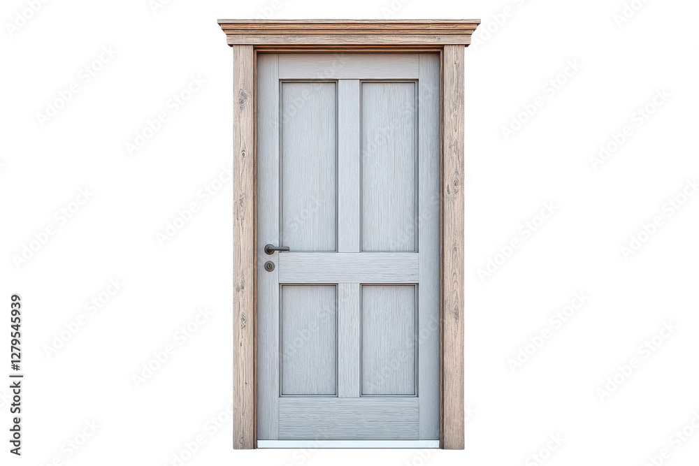 Old White Wooden Door with Decorative Frame Featuring Aged Texture and Rustic Charm for Vintage and Architectural Projects Old White Wooden Door with Decorative Frame Featuring Aged Texture and Rustic Charm for Vintage and Architectural Projects