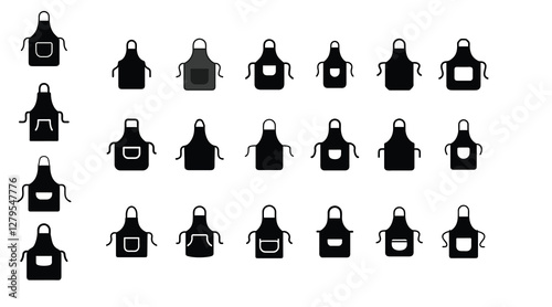Kitchen apron vector silhouette illustration