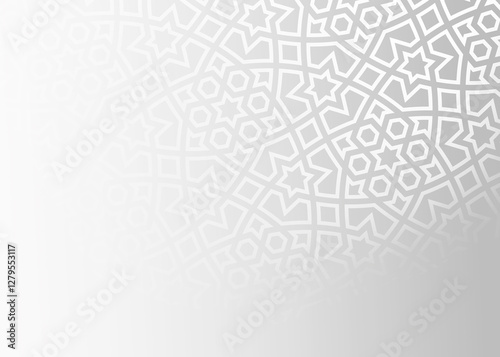 Abstract Arabesque shadow background with traditional ornament, ramadan islamic design. End of fasting. Hari Raya card. Eid al-Fitr decoration. Breaking of holy fast day. Muslim holiday.	