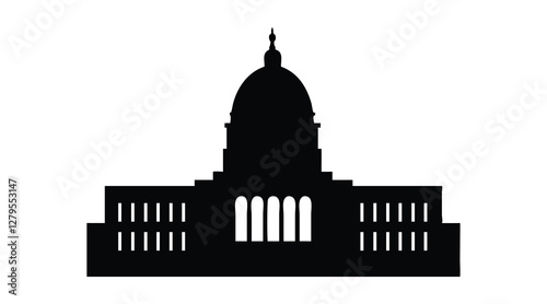 Washington capitol building vector silhouette illustration