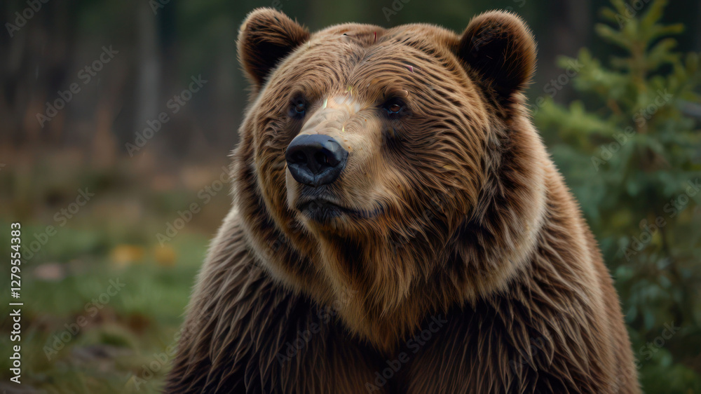 Fototapeta premium A Big Brown Bear Beckground Background