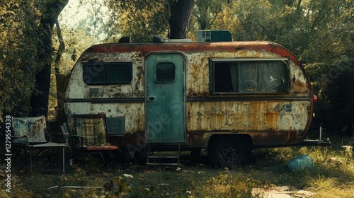 Rundown Trailer: A Peek Inside a Cramped, Tiny Home on the Verge of Vintage Retro Vibes