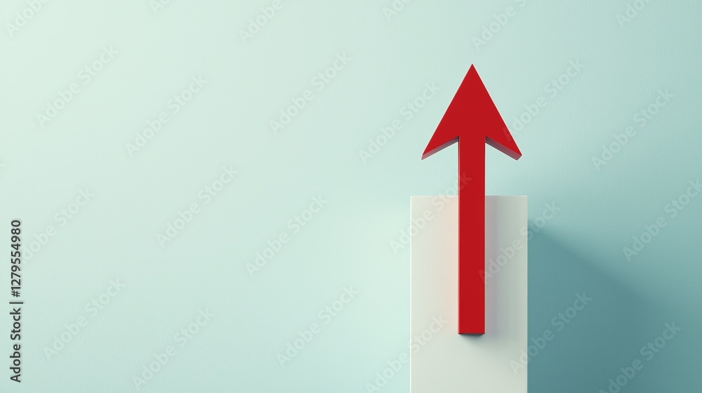 Upward arrow symbolizing growth minimalistic setting graphic design contemporary environment front view motivation concept Upward arrow symbolizing growth minimalistic setting graphic design contemporary environment front view motivation concept