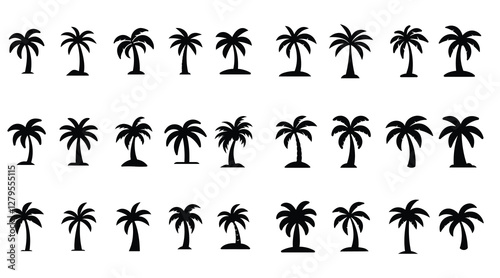 Palm tree vector silhouette collection