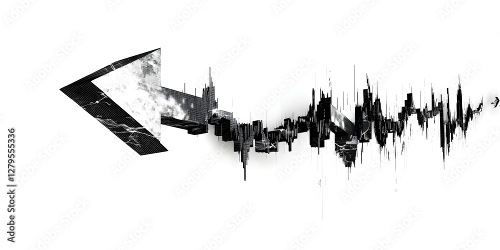 Fototapeta premium Abstract Stock Market Graph with a Digital Arrow Representing Financial Trends