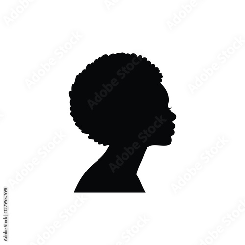 Afro model vector silhouette illustration
