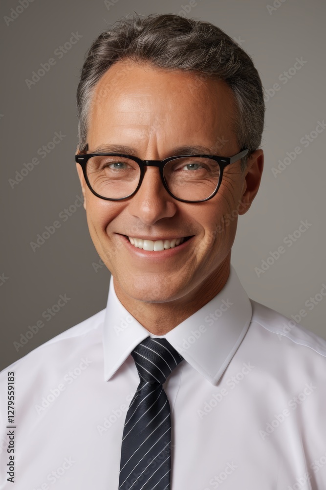 smiling man in glasses and a white shirt and tie smiling man in glasses and a white shirt and tie