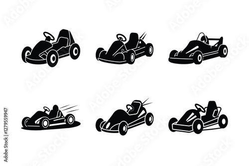 Gokart sport automotive silhouette vector