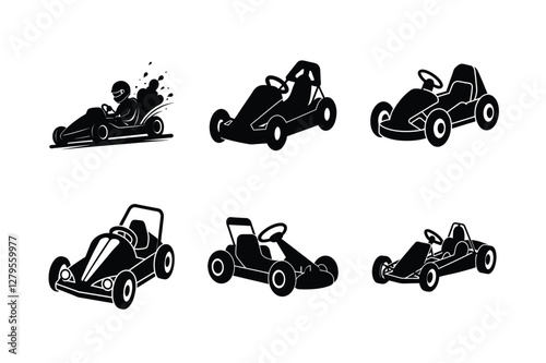Gokart sport automotive silhouette vector