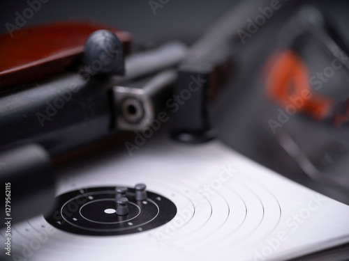 Wallpaper Mural Air gun, shield and goggles on a dark background. Torontodigital.ca