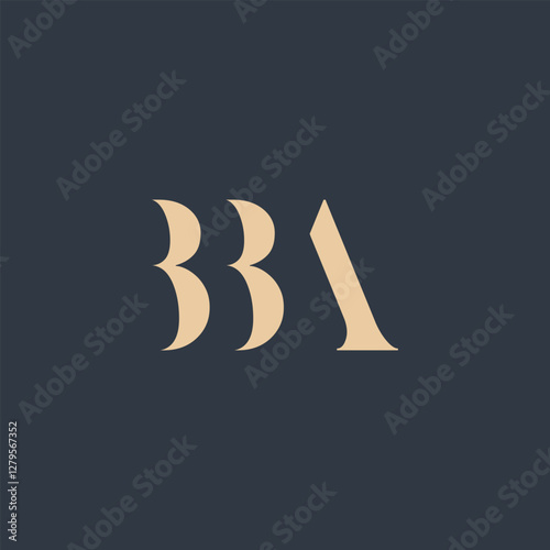 BBA abstract letter logo design. This logo is designed by three abstract letters.
