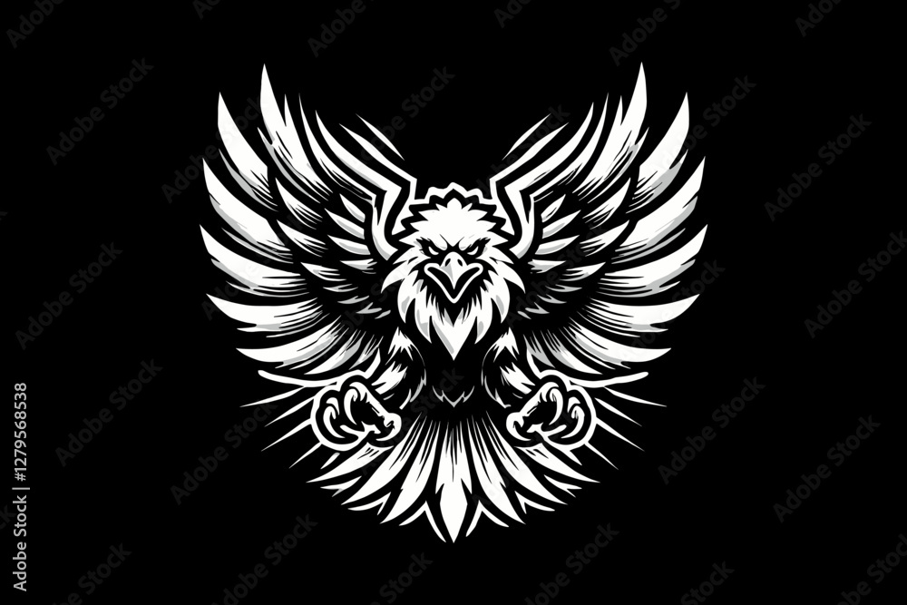 Obraz premium eagle mascot Black and White graphic design Illustration