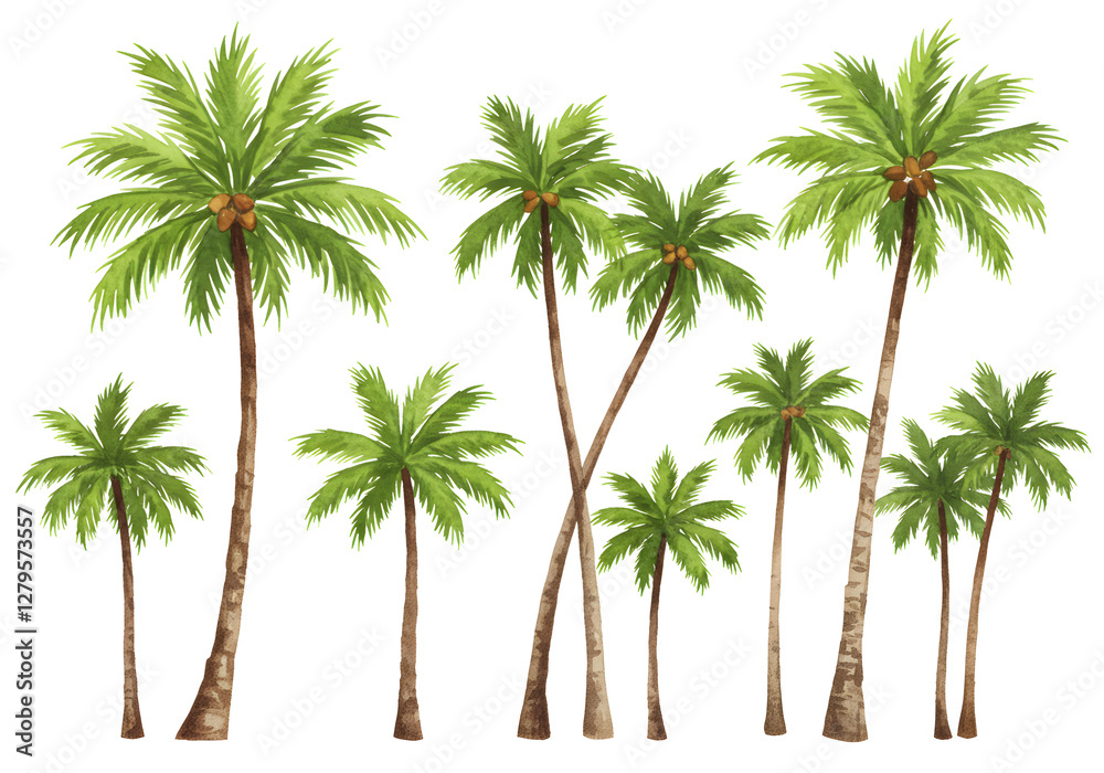 Isolated palm trees on a white background Isolated palm trees on a white background