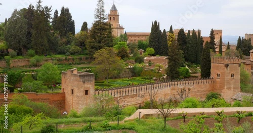 Wallpaper Mural Panoramic Exterior View of the Alhambra – Majestic Moorish Fortress in Granada, Spain Torontodigital.ca