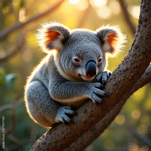 Koala ruht auf einem Eukalyptusbaum photo