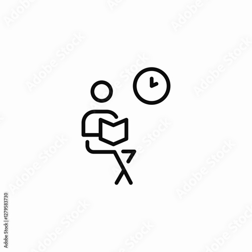 waiting room read icon sign vector