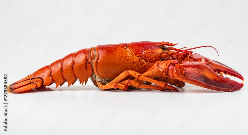 Perfectly Cooked Lobster Displayed on a Bright White Surface Ready to Serve Perfectly Cooked Lobster Displayed on a Bright White Surface Ready to Serve