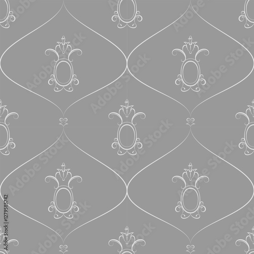 seamless botanical pattern of painted oriental motifs 